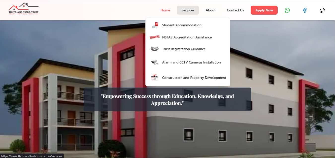 Screenshot of Thuto And Tsebo trust